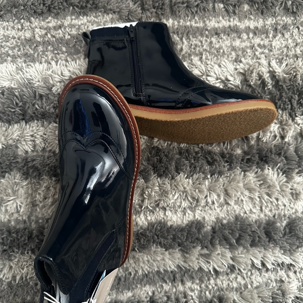 Zara Glossy Dark Blue Boots